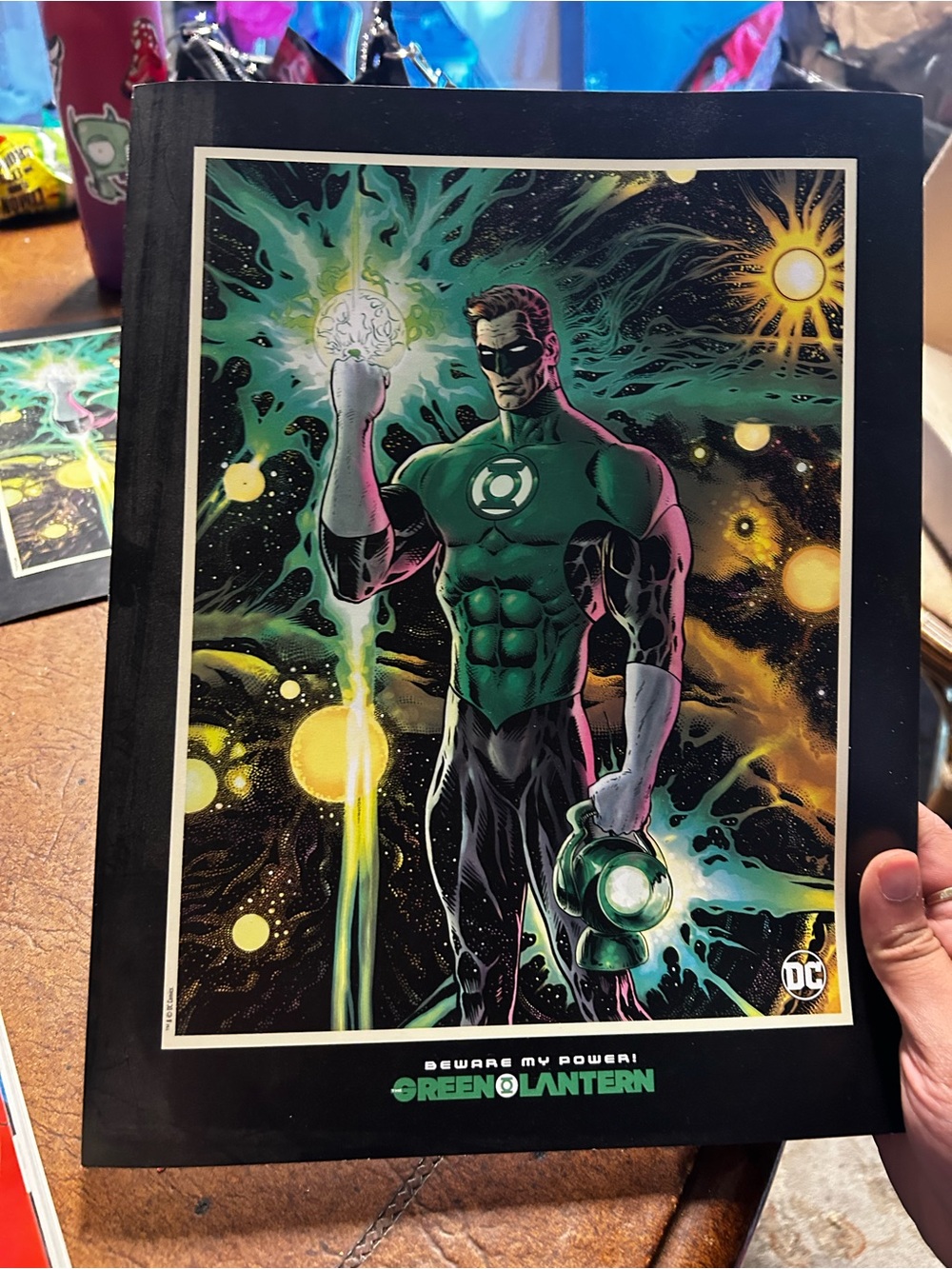 DC Green Lantern Poster — Green, Black, Yellow Artwork